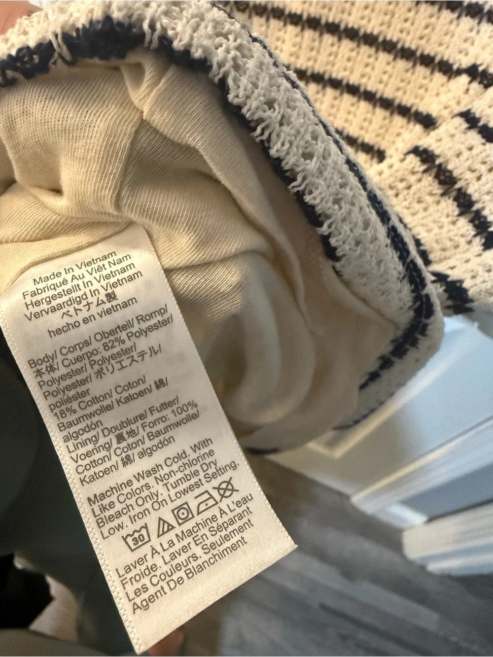 J. Crew Navy & White Striped Sleeveless Knit Dress